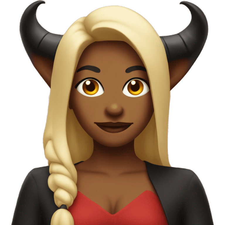 Black and blonde devil emoji