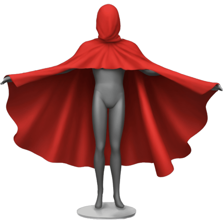 faceless mannequin flapping red cape without hood emoji