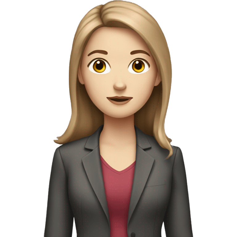 White girl with brown hair in blazer  emoji