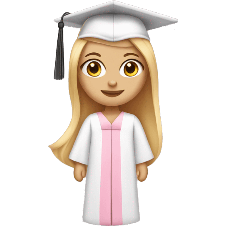 White Girl wearing baby pink graduation gown emoji