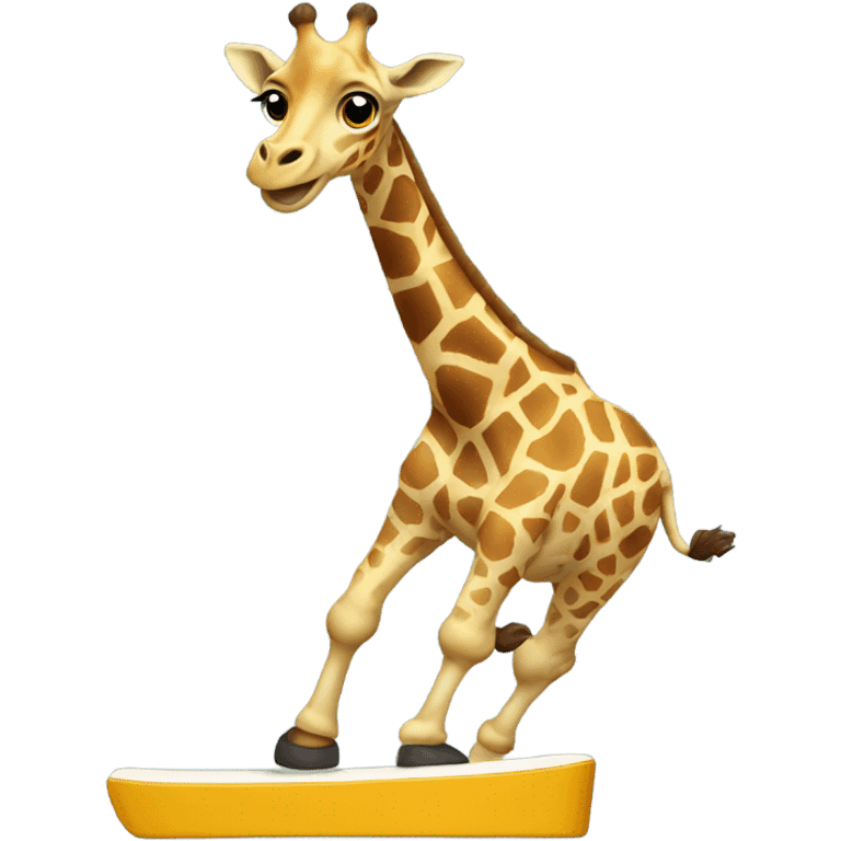 Giraffe doing a kick flip emoji