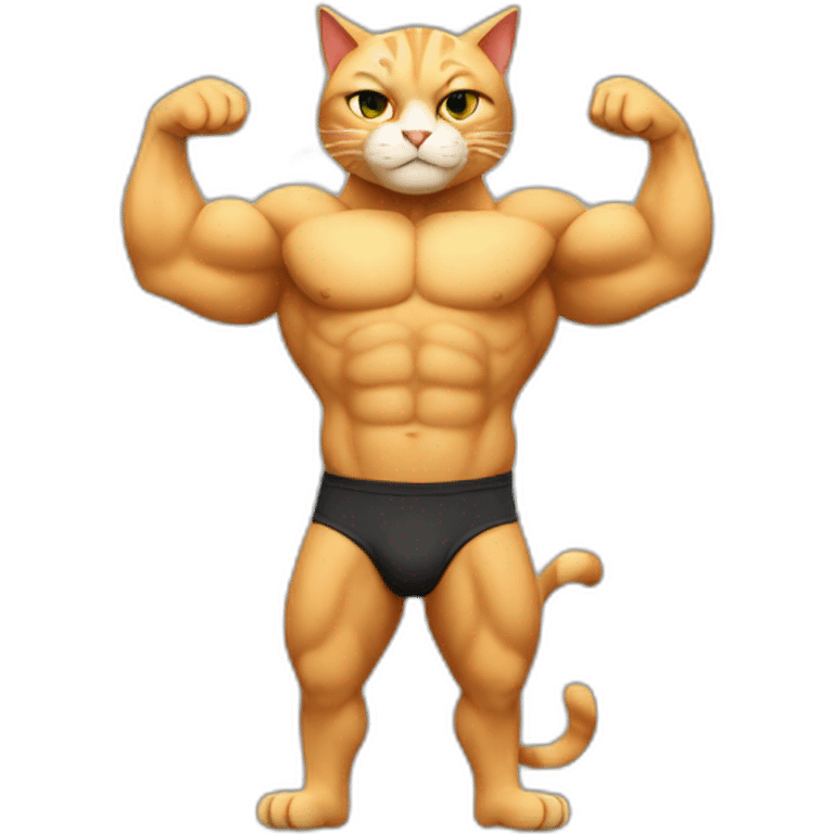 bodybuilder cat emoji