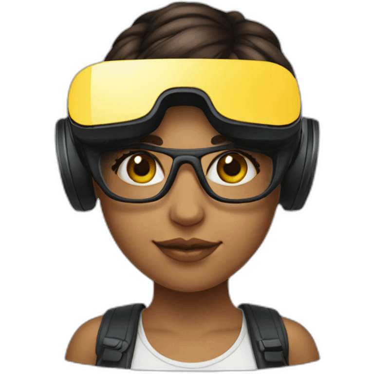 Graphic Designer colombian girl with VR headset emoji