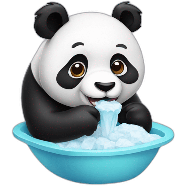 Panda eating ice créma emoji