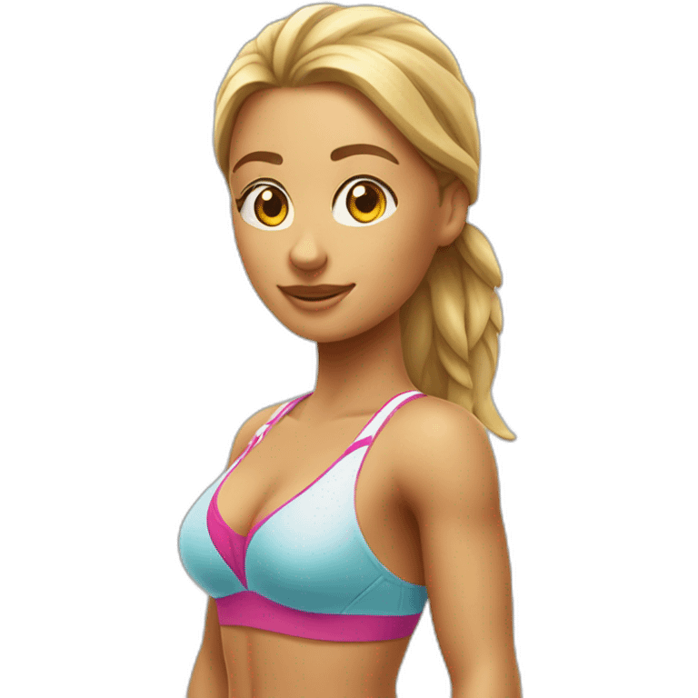 realistic beachvolley girl full body view from down to up emoji