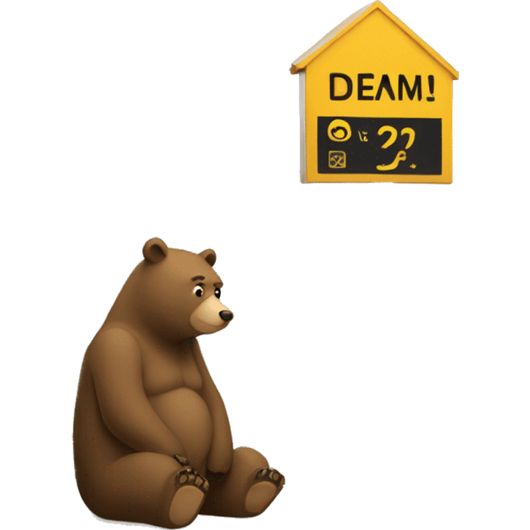 bear waiting at bus stop emoji