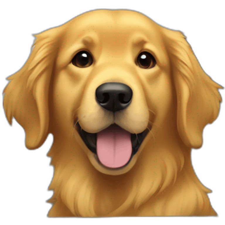 Golden retriever from car window emoji