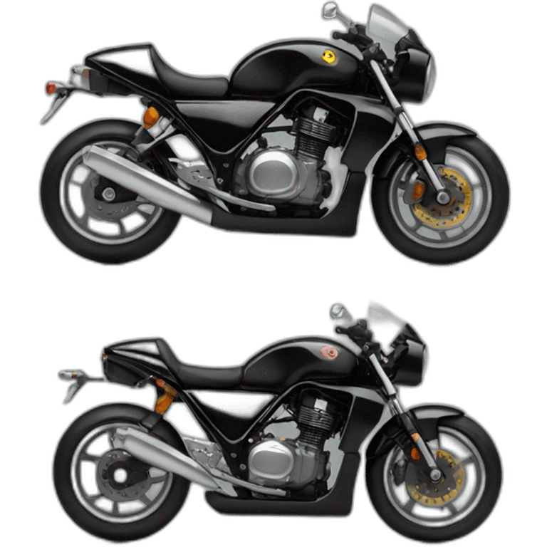 Black 250z motorcycle with helmet emoji