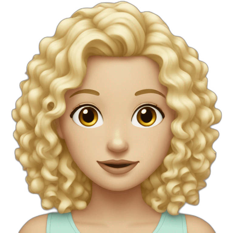 white girl curly blonde hair emoji