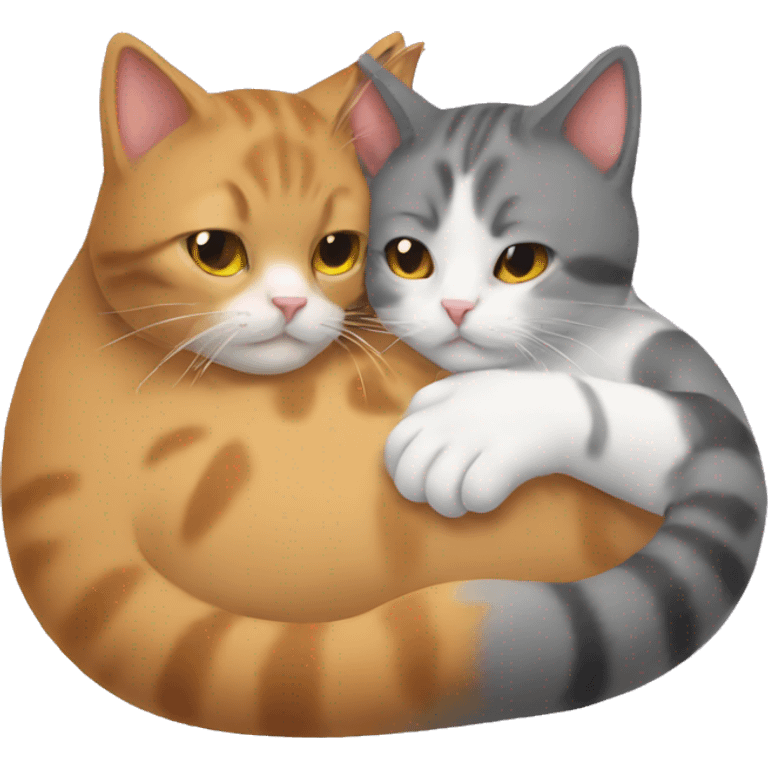 Two cats cuddling emoji