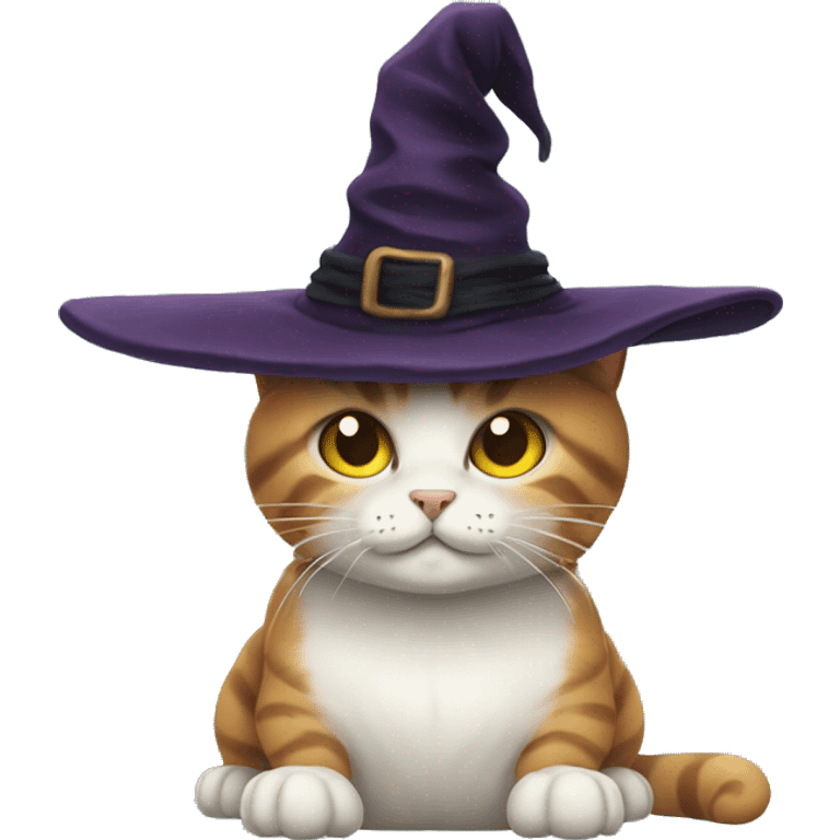 Cat in a witch hat emoji