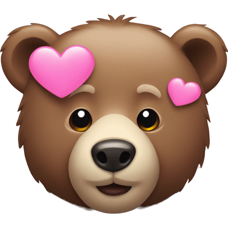 Bear with a pink heart emoji