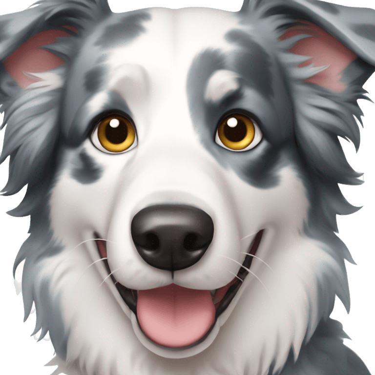 Blue merle border collie dog emoji