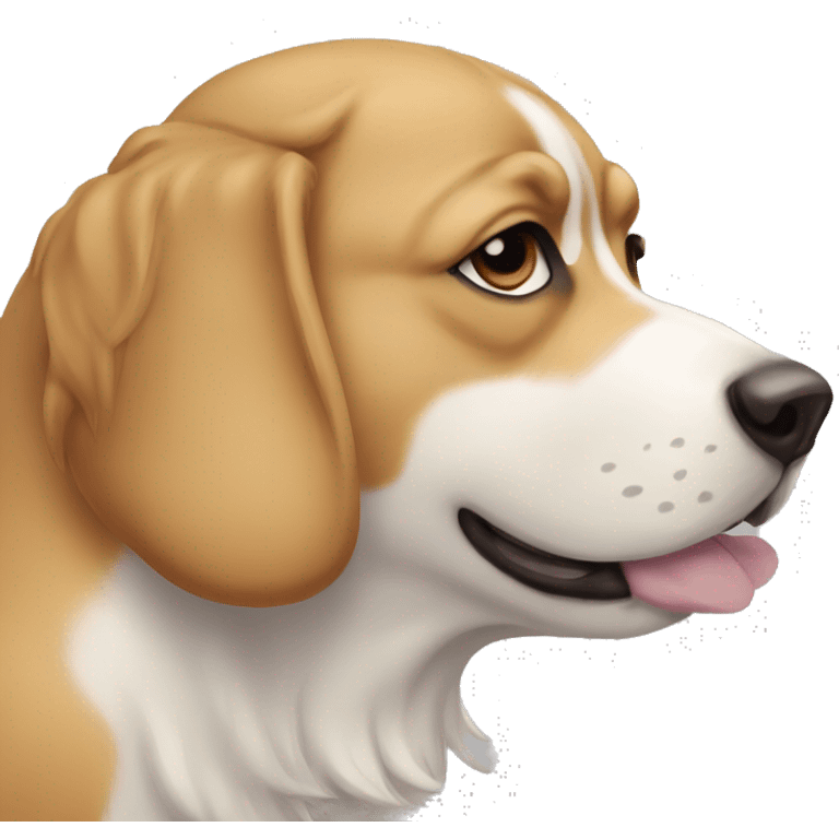 Un chien qui pleure des liasses billets  emoji