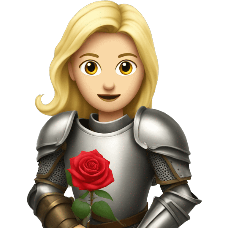 Blonde women knight with rose emoji