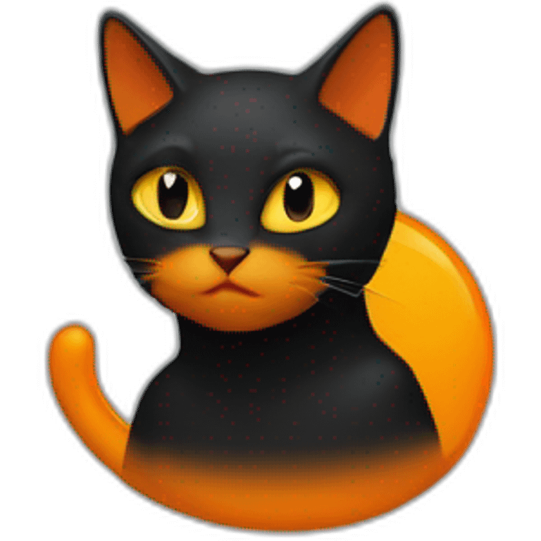 Chat noir et orange emoji