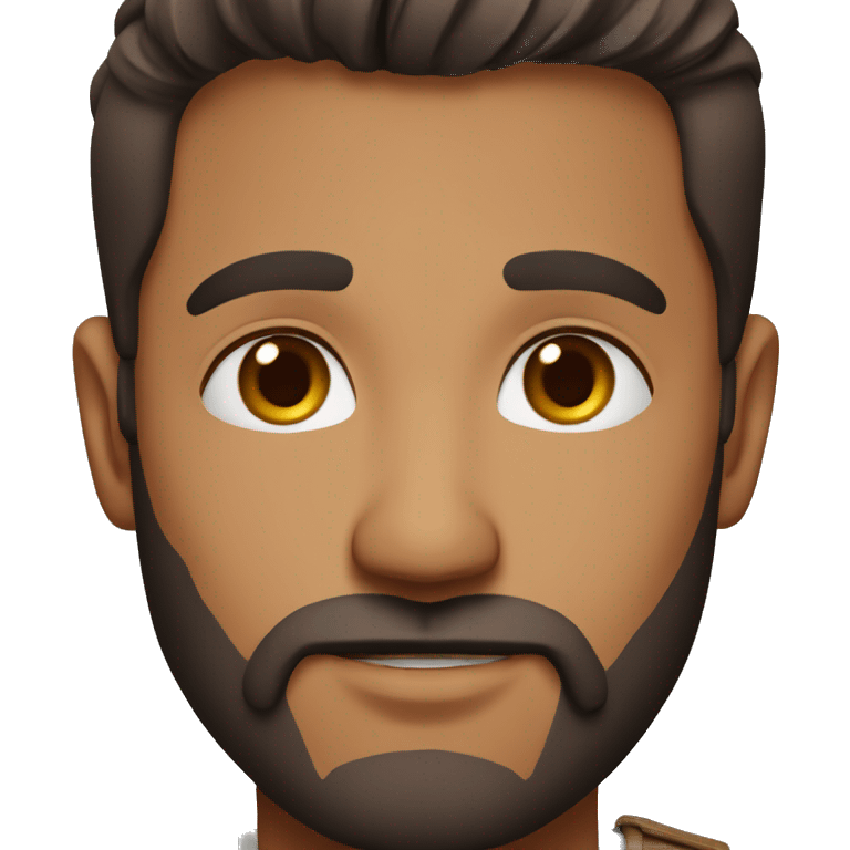 Indian male, brown eyes, sharp features and beard with brown hair  emoji