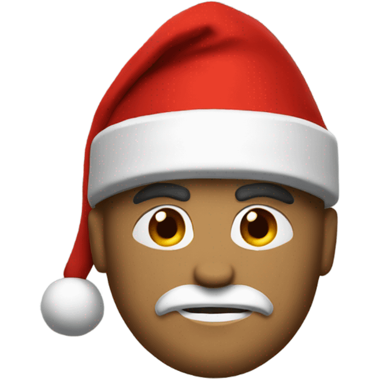 white spartan male wearing red santa hat emoji