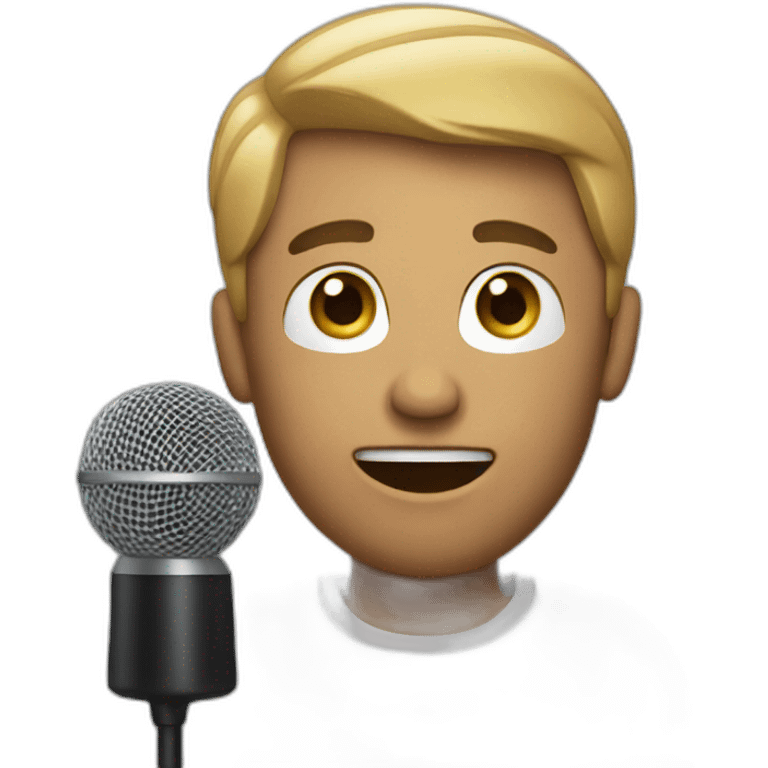 man speaking with microphone emoji