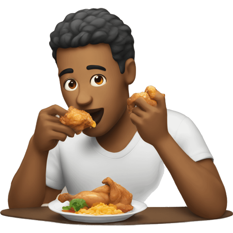 man eating chicken emoji