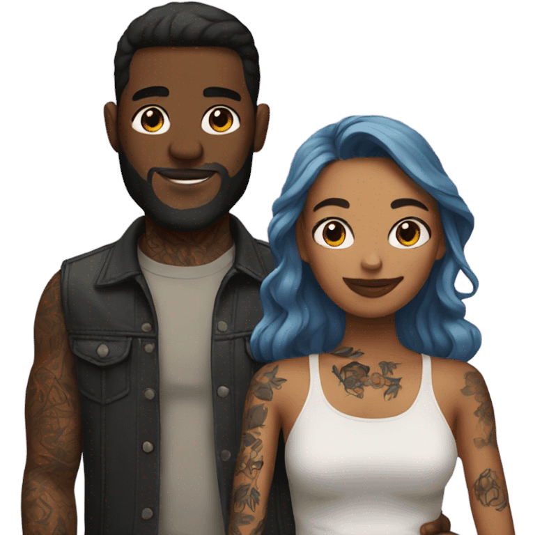 Couple with tattoos  emoji