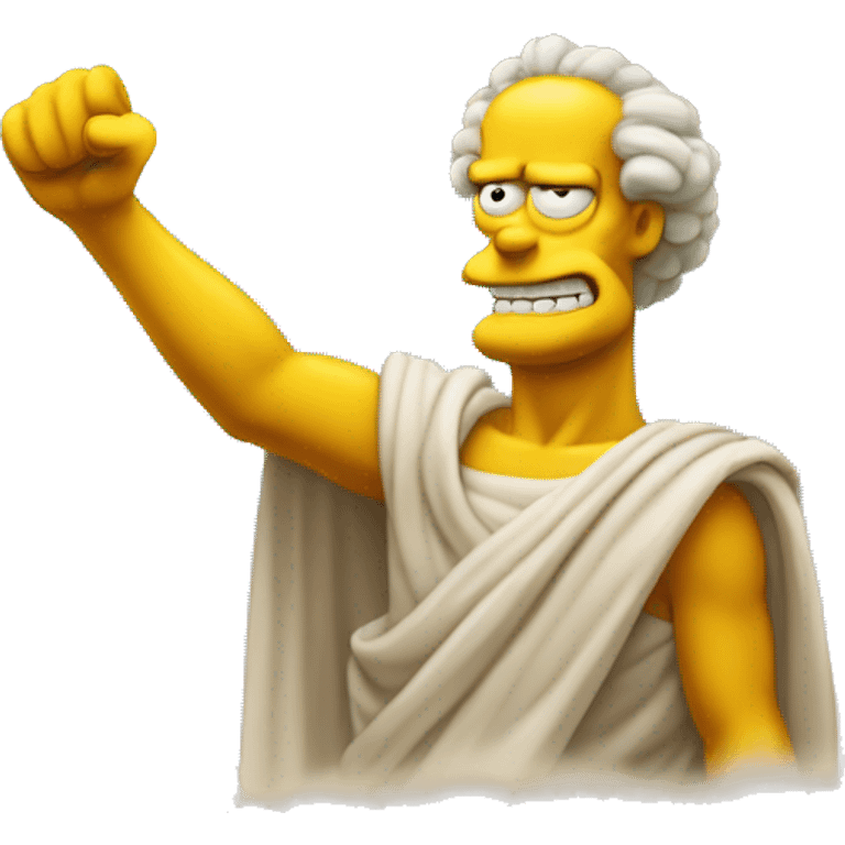 Abraham simpson style ancient greek philosopher shakes fist at sky emoji