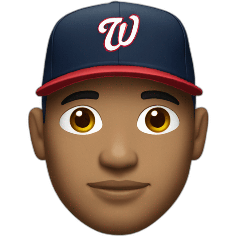 Light skinned Man with Washington nationals hat emoji