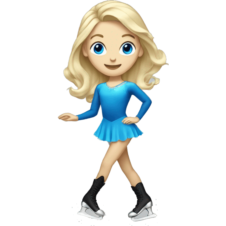 Blonde hair and blue eyed figure skater  emoji