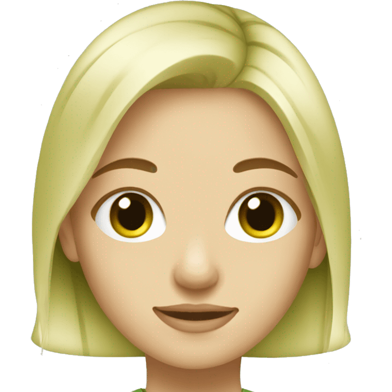 blonde young woman with matcha emoji