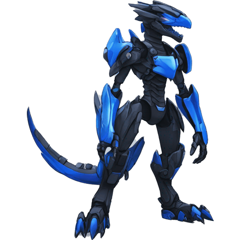  Cool Edgy Futuristic Black Blue Digimon-Fakemon-Raptor-Dragon-Mecha full body emoji