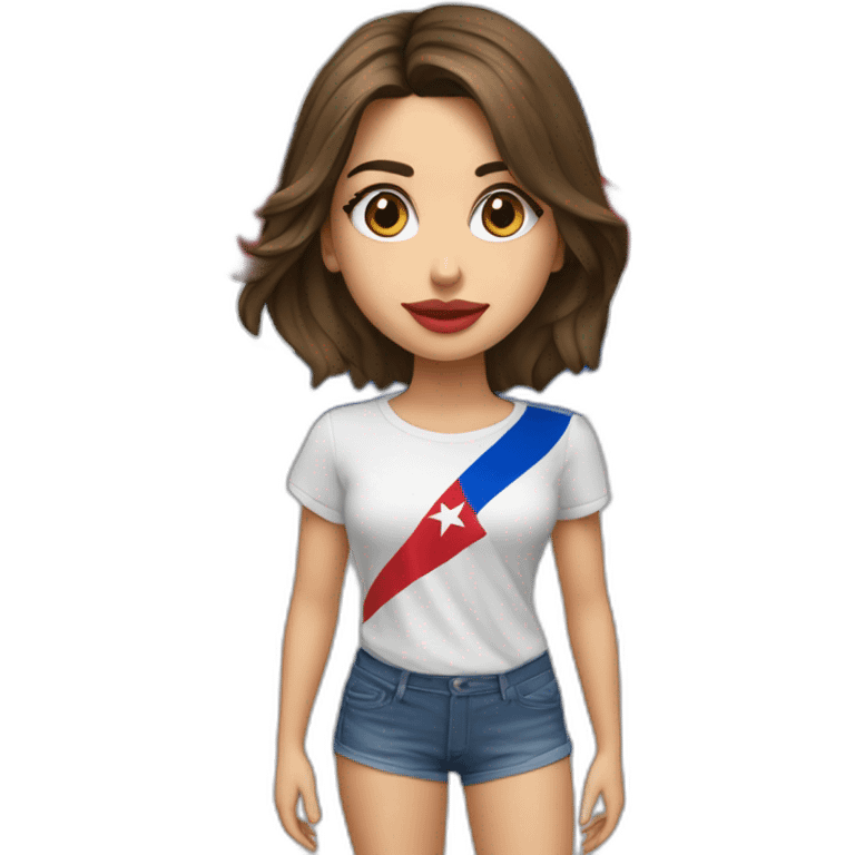 Ana de armas con una bandera de cuba emoji