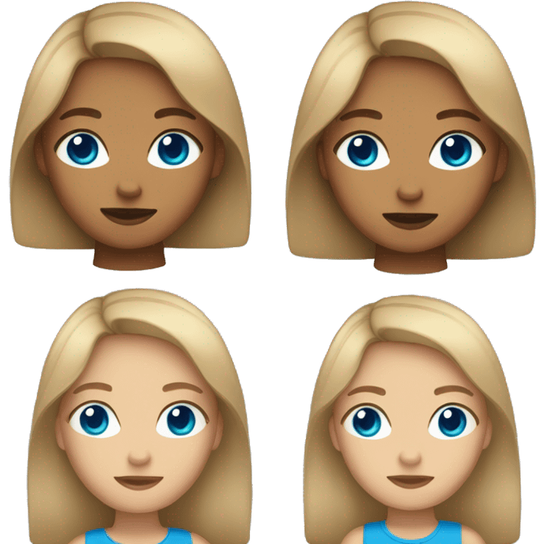 girl from shoulders up, light brown, dark blonde with blue eyes emoji