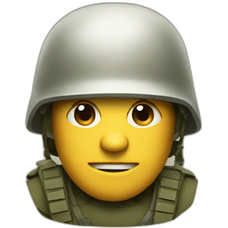 Soldier with big helmet emoji