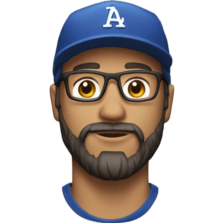 man with baseball cap, long hair, glasses and beard emoji