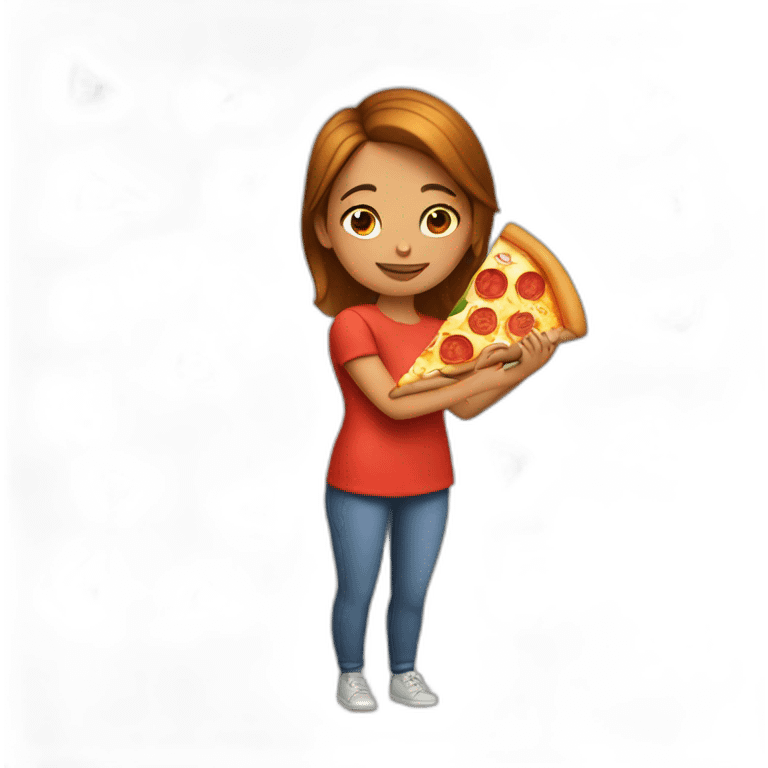 girl with pizza emoji