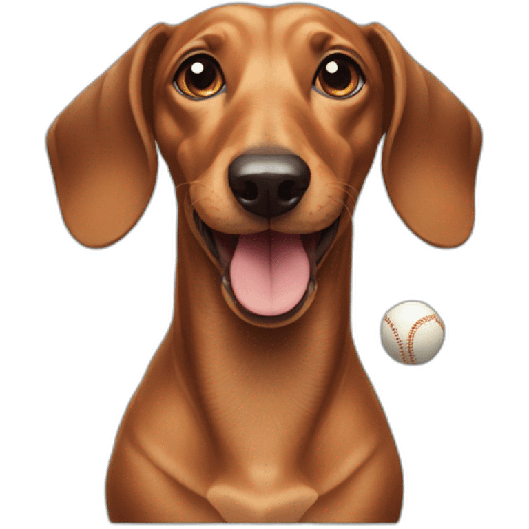 Dachshund with ball in His mouth emoji