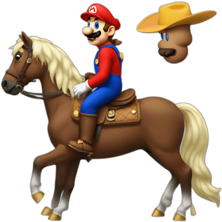 Mario qui fait du cheval emoji