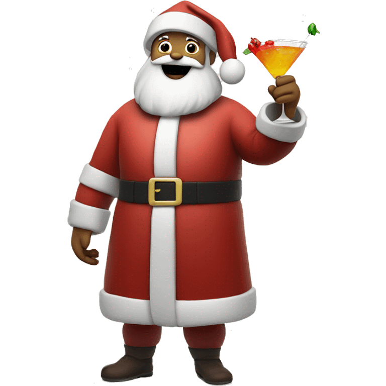 santa holding a cocktail  emoji