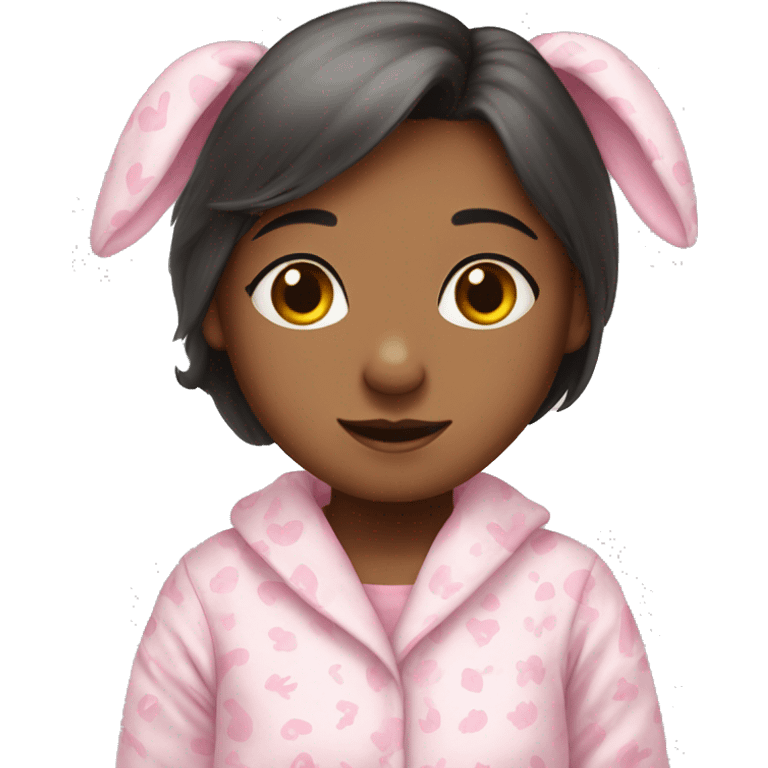 girl in pink bunny pyjamas emoji