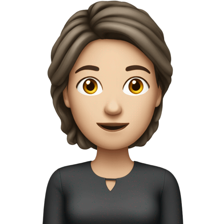 White brunette woman talking on iphone   emoji