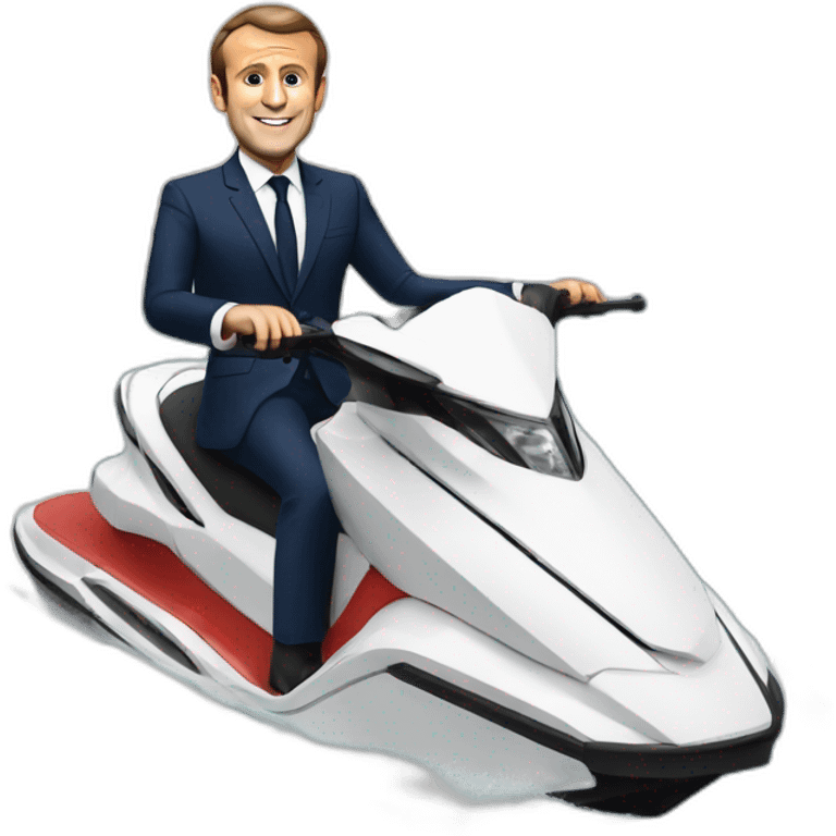 Emmanuel macron on a jet ski emoji