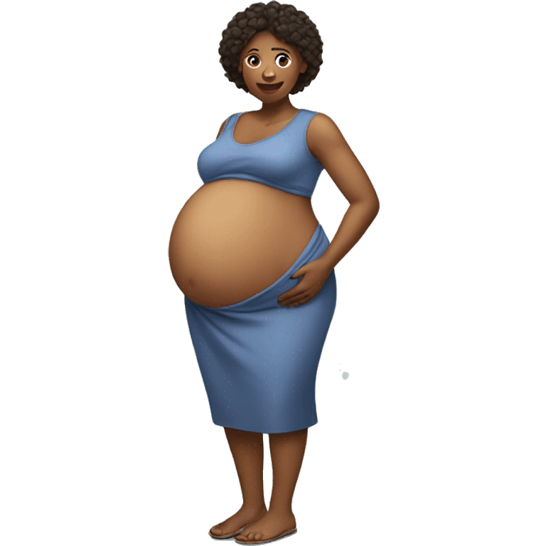 A woman with a big pregnant belly emoji