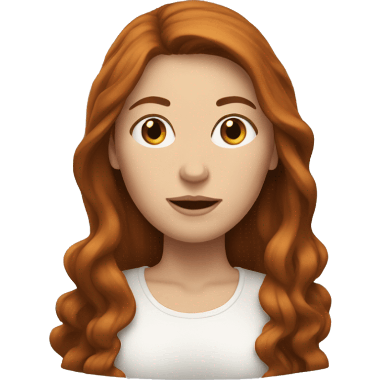 white woman with long, reddish brown hair emoji