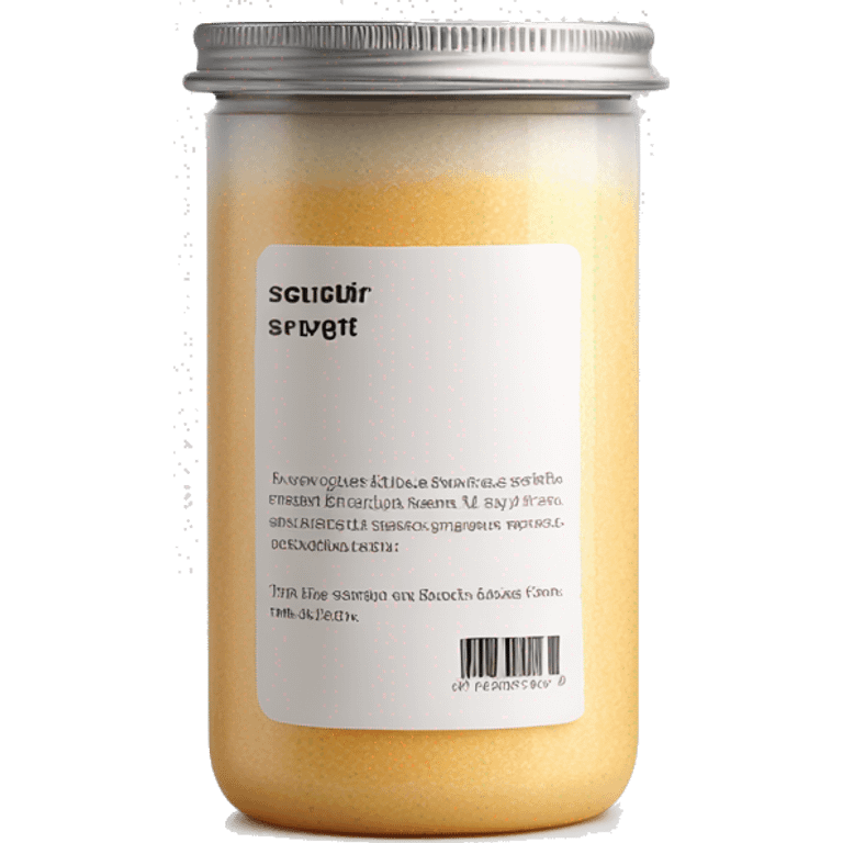 body scrub pot with label emoji