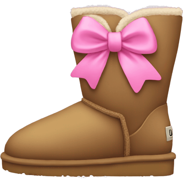 Uggs with a bow and pink emoji