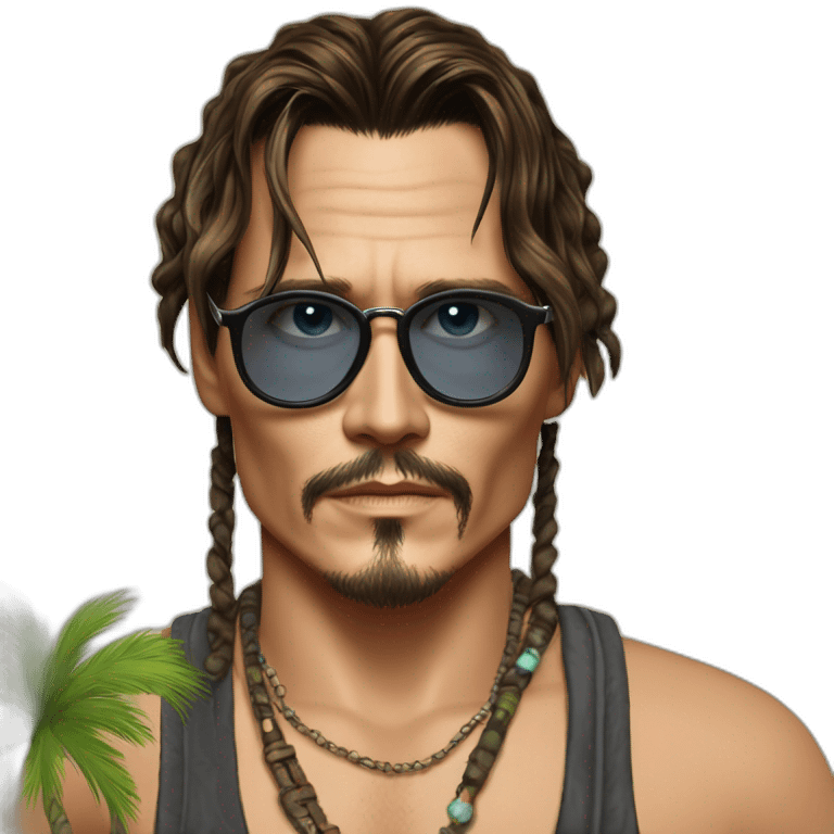 Johnny-depp-beach-Hawaii emoji