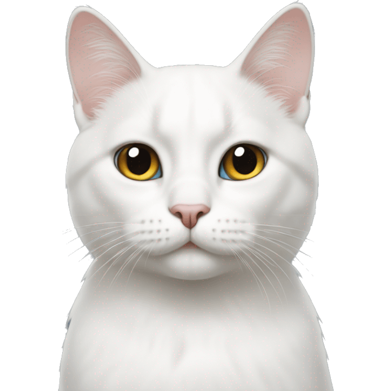 White cat with a black forehead emoji