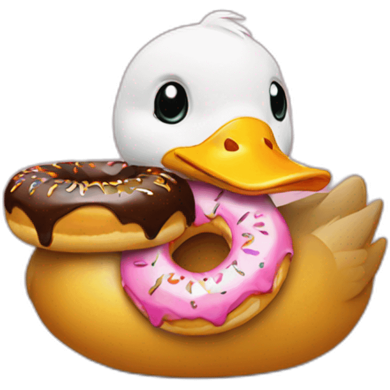 duck with donut emoji