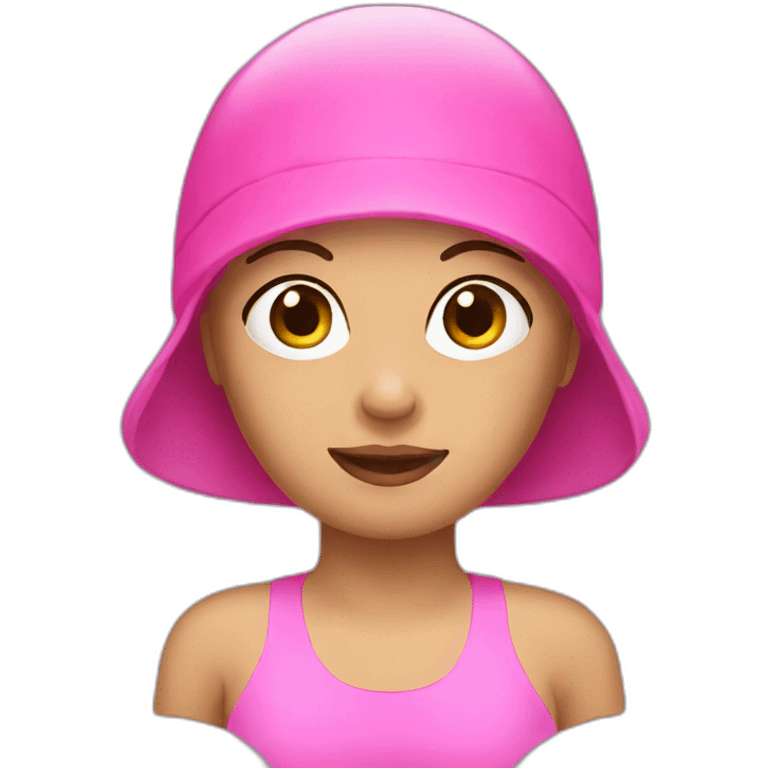 woman pink swim cap emoji