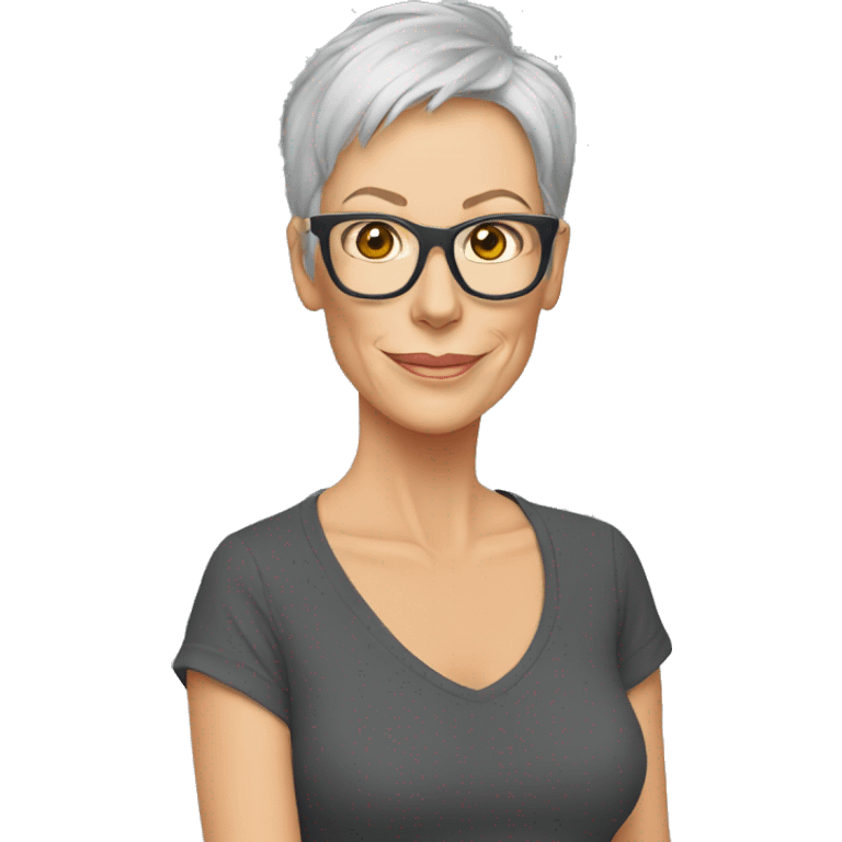 jamie lee curtis cartoon wearing tee emoji